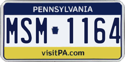 PA license plate MSM1164