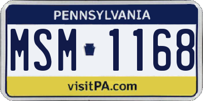 PA license plate MSM1168