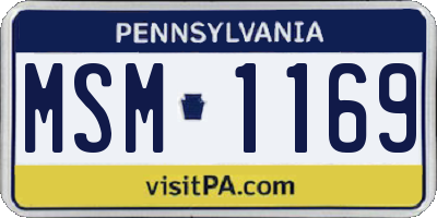 PA license plate MSM1169