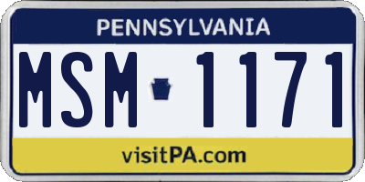PA license plate MSM1171