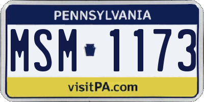 PA license plate MSM1173