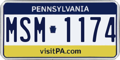 PA license plate MSM1174