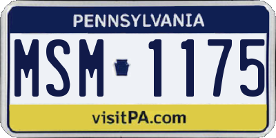 PA license plate MSM1175