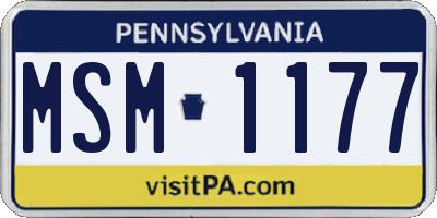 PA license plate MSM1177