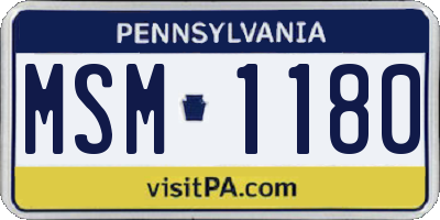 PA license plate MSM1180