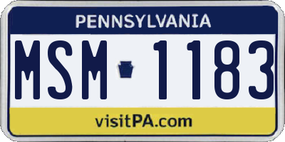 PA license plate MSM1183