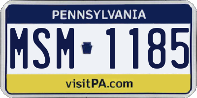 PA license plate MSM1185