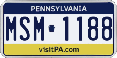 PA license plate MSM1188