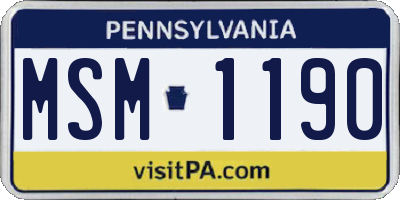PA license plate MSM1190