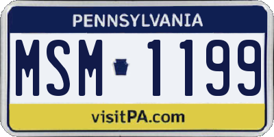 PA license plate MSM1199