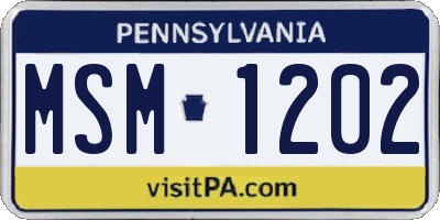 PA license plate MSM1202
