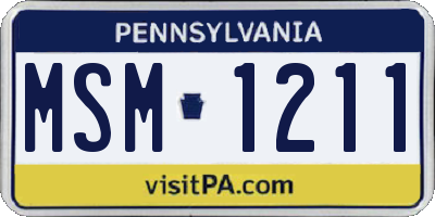 PA license plate MSM1211
