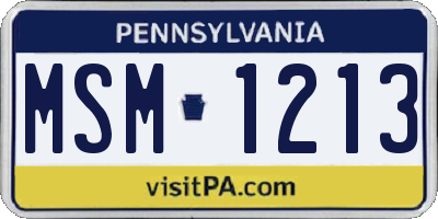 PA license plate MSM1213