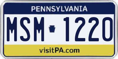 PA license plate MSM1220