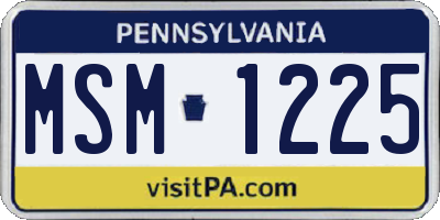 PA license plate MSM1225