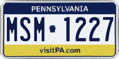 PA license plate MSM1227