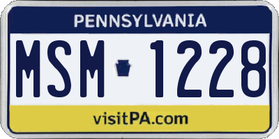 PA license plate MSM1228