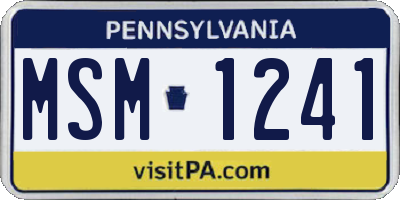 PA license plate MSM1241