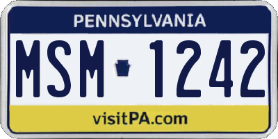 PA license plate MSM1242