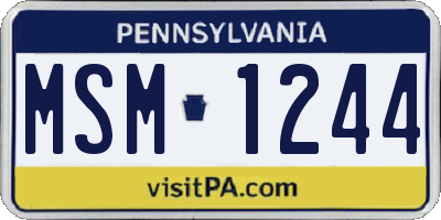 PA license plate MSM1244