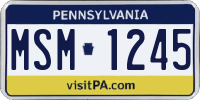 PA license plate MSM1245