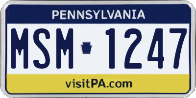 PA license plate MSM1247