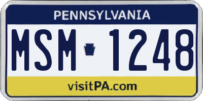 PA license plate MSM1248