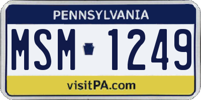 PA license plate MSM1249