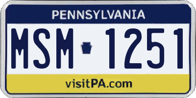 PA license plate MSM1251