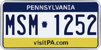 PA license plate MSM1252