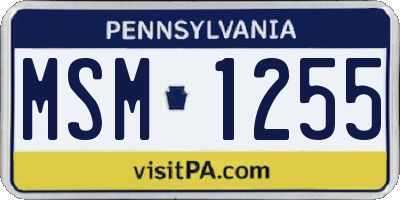 PA license plate MSM1255
