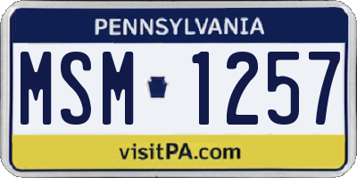 PA license plate MSM1257