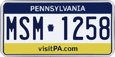 PA license plate MSM1258