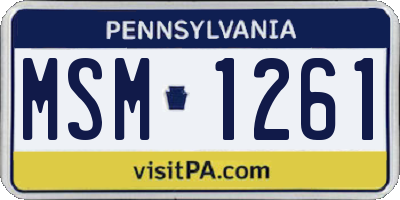 PA license plate MSM1261
