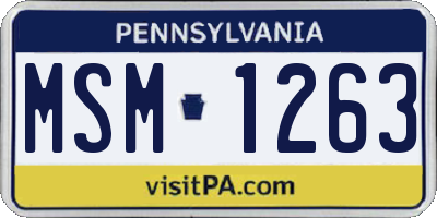 PA license plate MSM1263