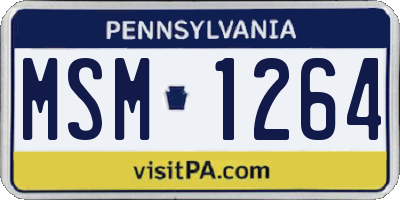 PA license plate MSM1264