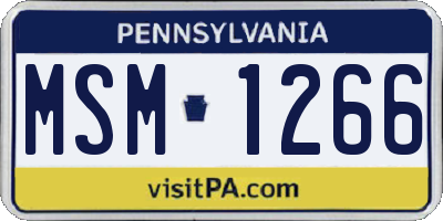 PA license plate MSM1266