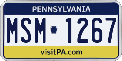 PA license plate MSM1267