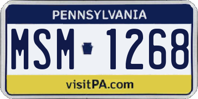 PA license plate MSM1268