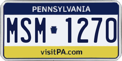 PA license plate MSM1270