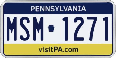 PA license plate MSM1271