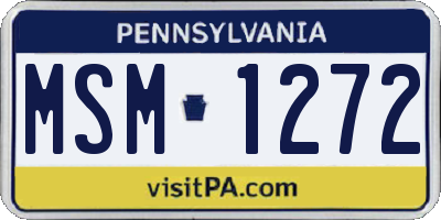 PA license plate MSM1272