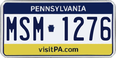 PA license plate MSM1276