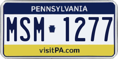 PA license plate MSM1277