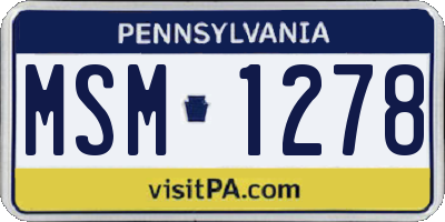 PA license plate MSM1278