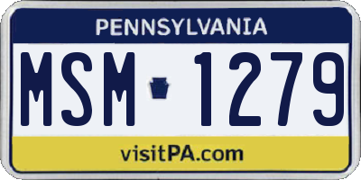 PA license plate MSM1279