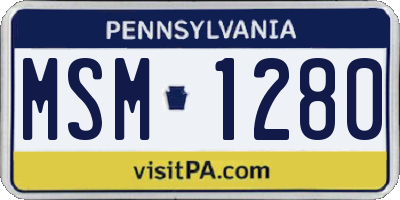 PA license plate MSM1280