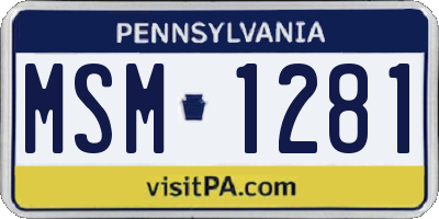 PA license plate MSM1281