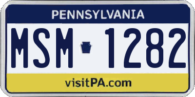PA license plate MSM1282