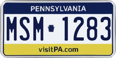 PA license plate MSM1283